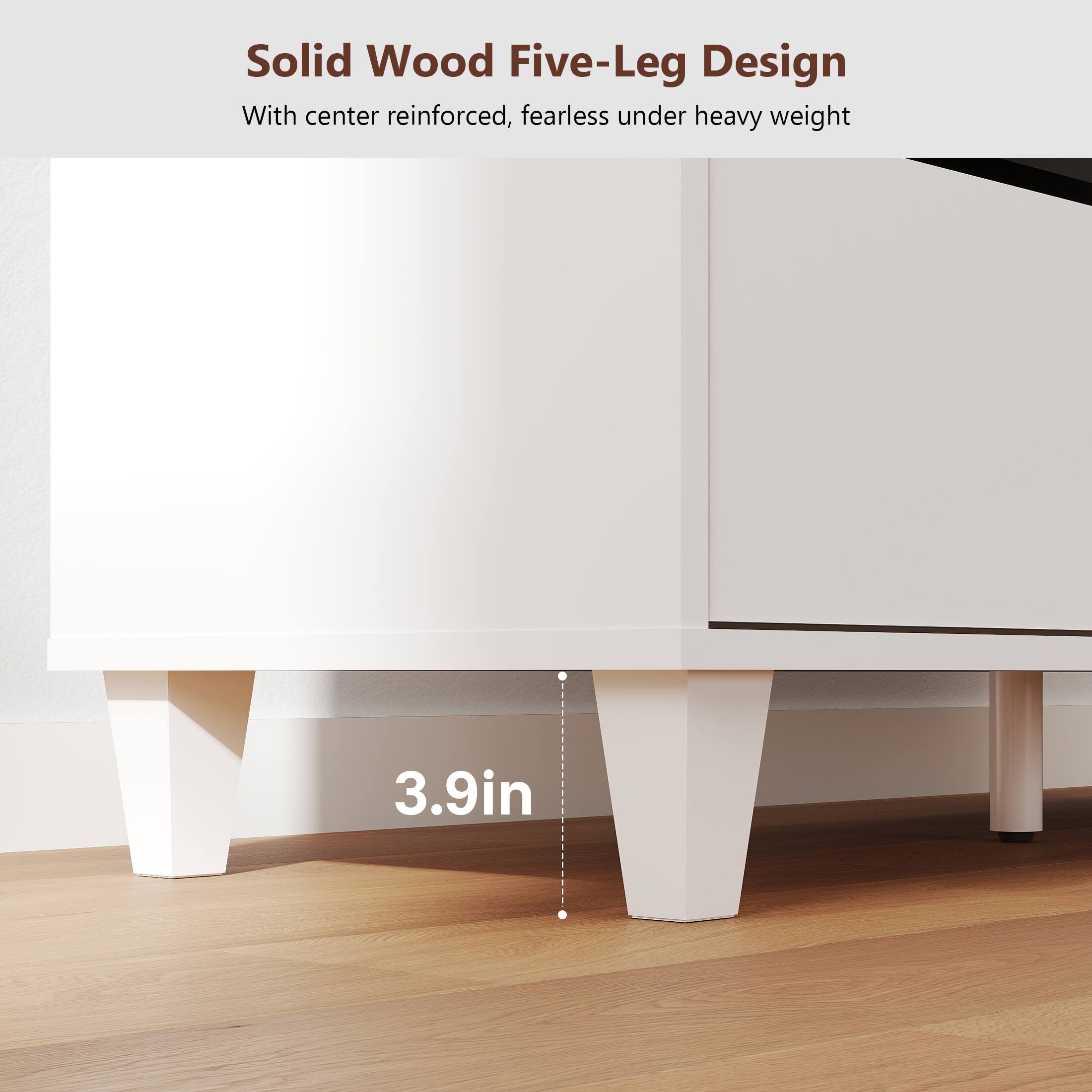 Solid Wood Five-Leg Design
With center reinforced, fearless under heavy weight
3.9in