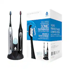 Pursonic - Dual Handle Electric Toothbrush with UV Sanitizer - Black/Silver