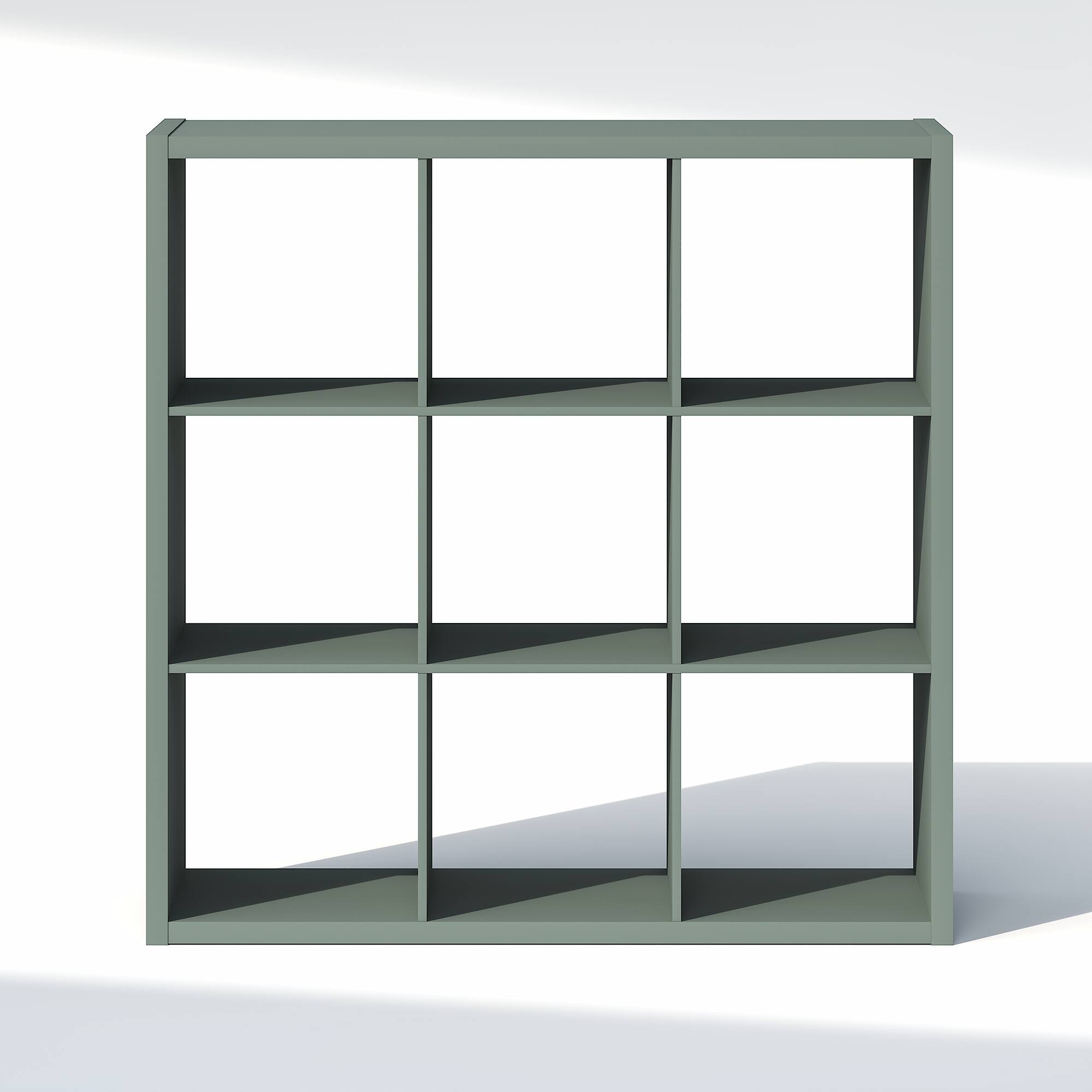 Alt View 5. Furinno - CUBIC Closet Organizers, 9-Cube Open Closet Organizer, Extra Thick Frame, for Wardrobe, Bedroom, Living Room - Sage Green.