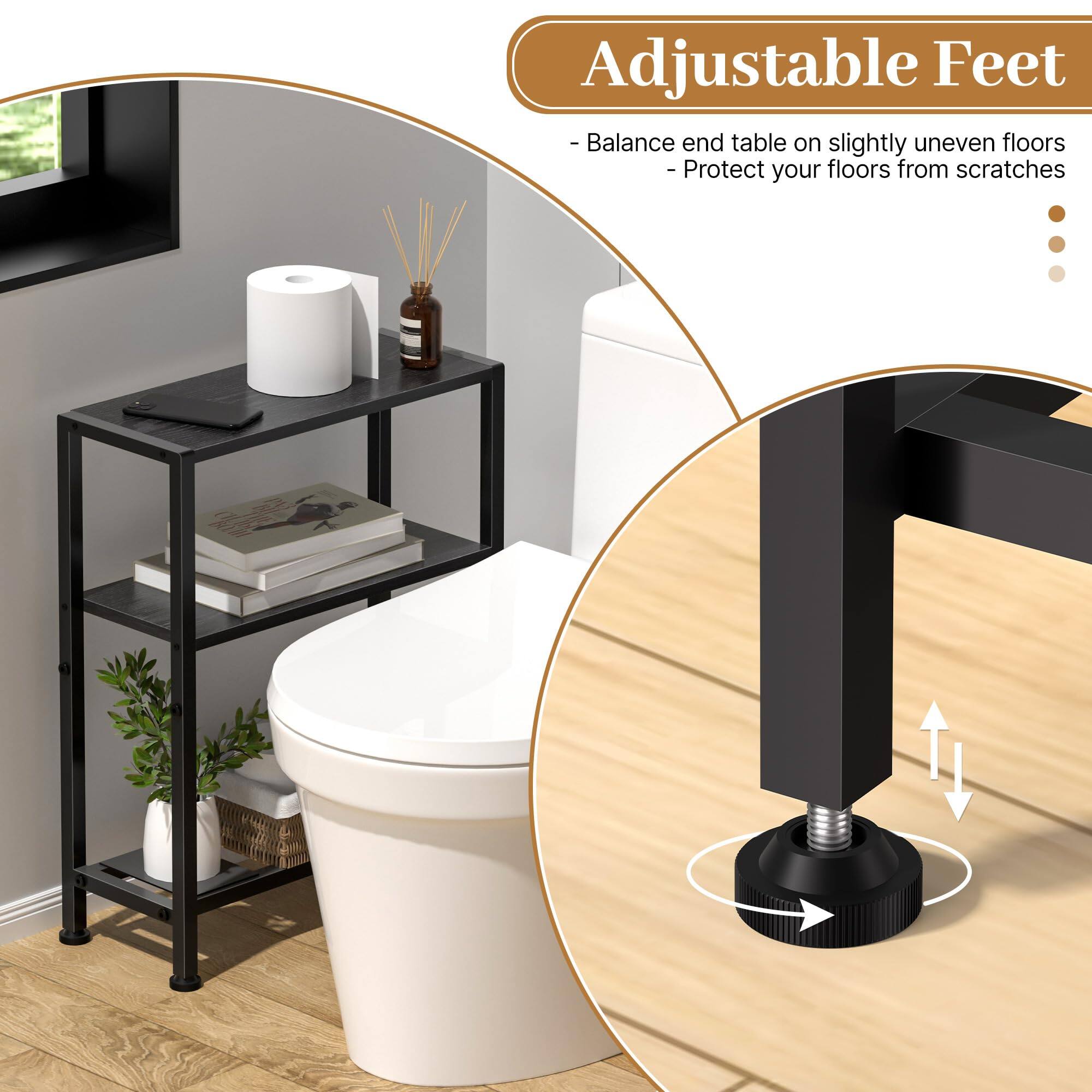 Adjustable Feet

- Balance end table on slightly uneven floors
- Protect your floors from scratches