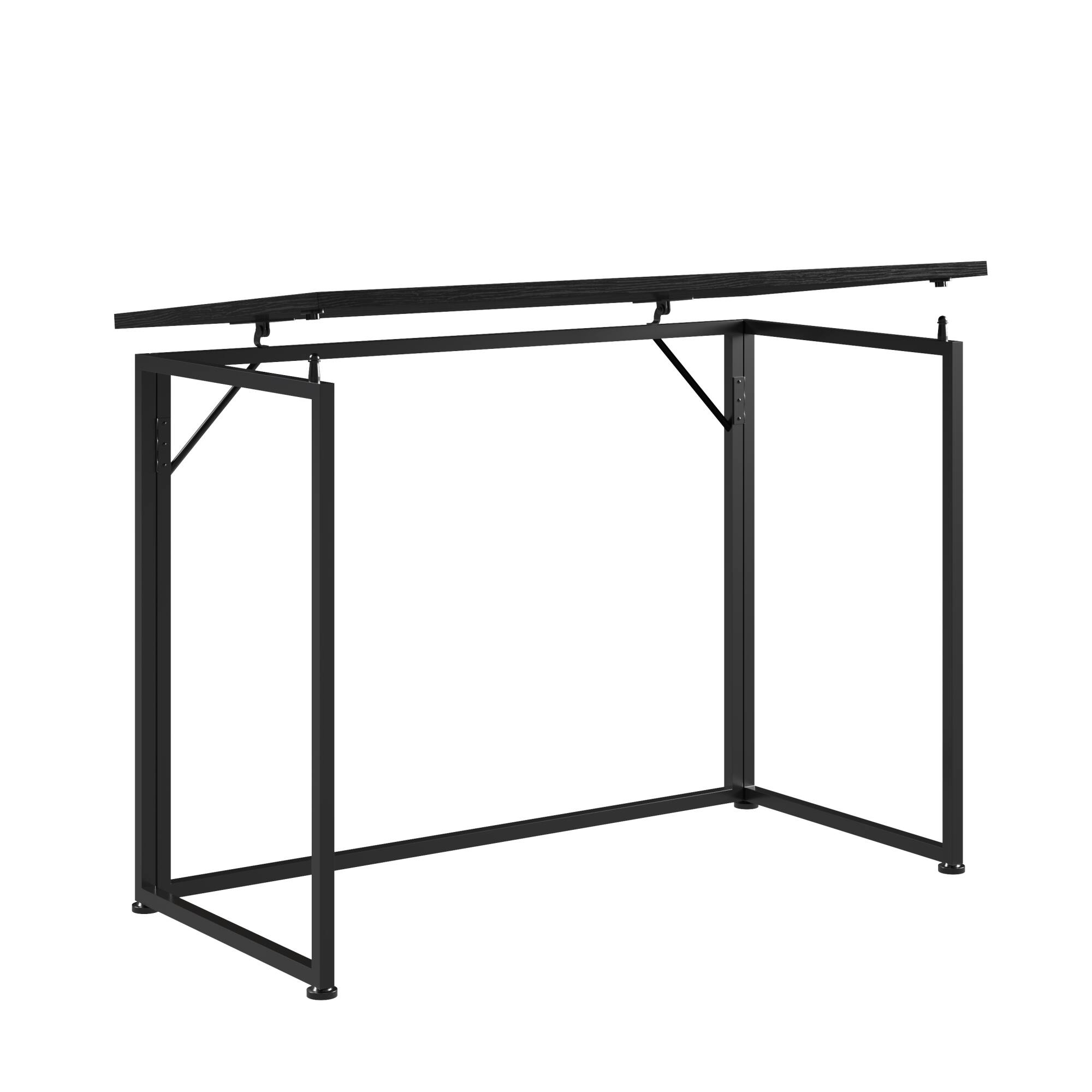 Alt View 8. GOODSILO - Compact Foldable Desk with Sturdy Steel Frame for Small Spaces - Black.