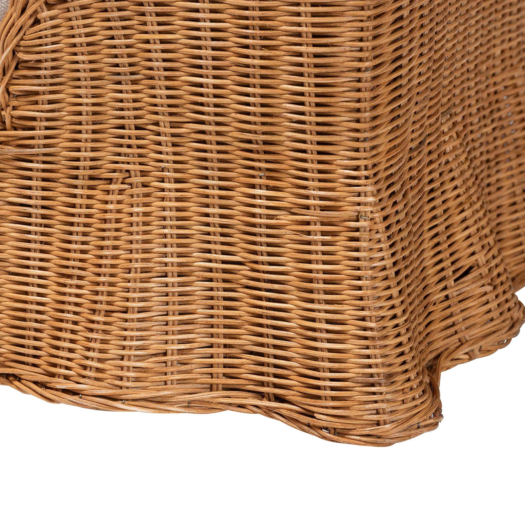 Alt View 1. bali & pari - Belita Natural Rattan Pet Bed - Handwoven Wicker Enclosed Lounge Bed for Dogs or Cats with Removable Cushion, 27.6" - Light Honey.