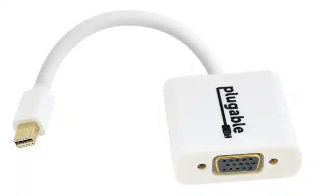 Front. Plugable - Monitor Adapter -Mini DisplayPort to VGA (1080p @ 60Hz),Driverless - White.
