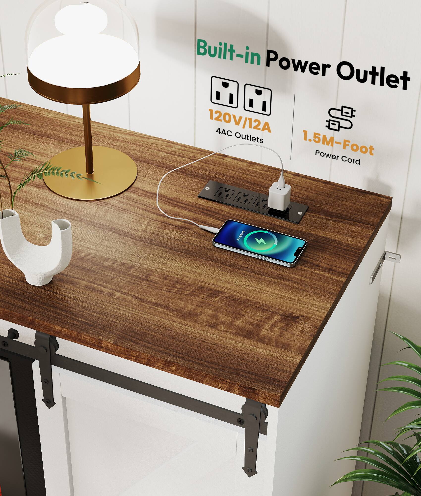 Built-in Power Outlet  
120V/12A  
4AC Outlets  
1.5M-Foot Power Cord