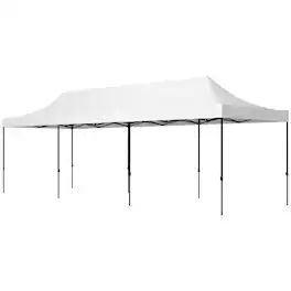 Outsunny - x 28' Pop Up Canopy Tent, Instant Tent for Parties, Height Adjustable - White