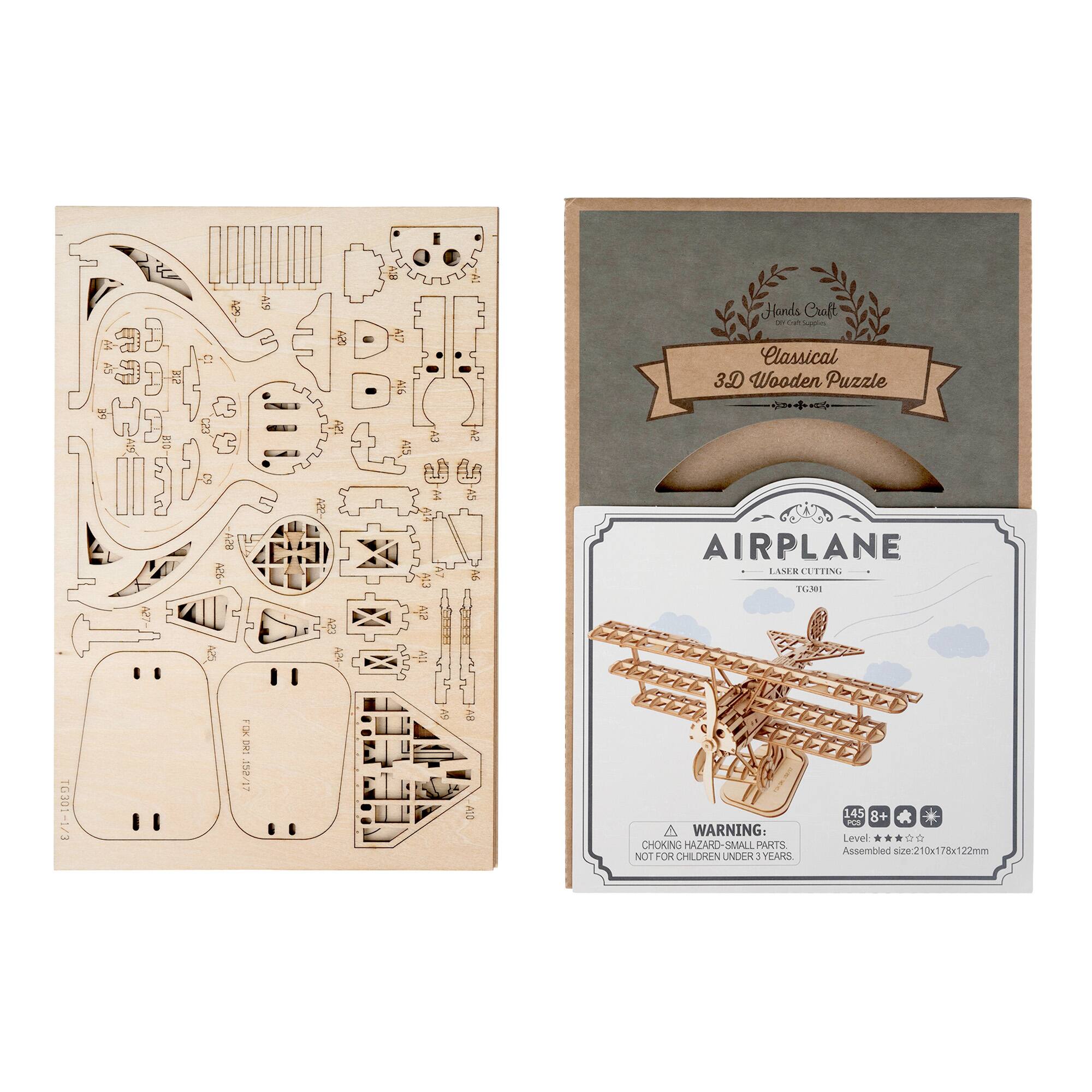 Left. 3D Puzzle - DIY 3D Puzzle - Airplane - 145pcs.