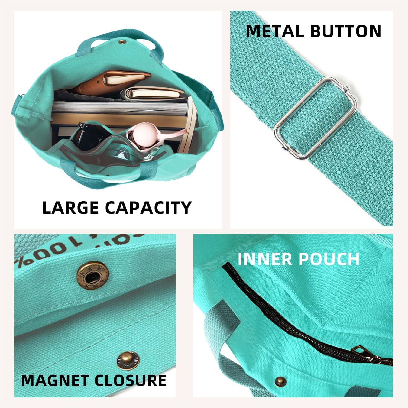 - METAL BUTTON
- LARGE CAPACITY
- MAGNET CLOSURE
- INNER POUCH