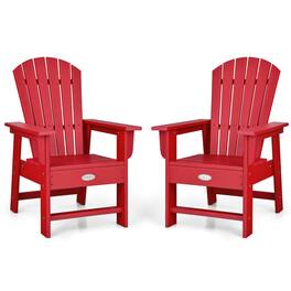 Costway - Set of 2 Kids Patio Adirondack Chair Armchair Weather Resistance Outdoor Chair - Red