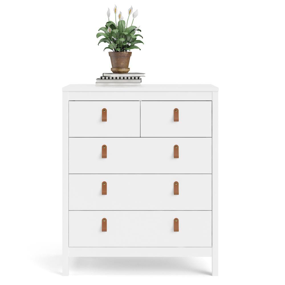 Alt View 1. Tvilum - Madrid 5 Drawer Chest - White.