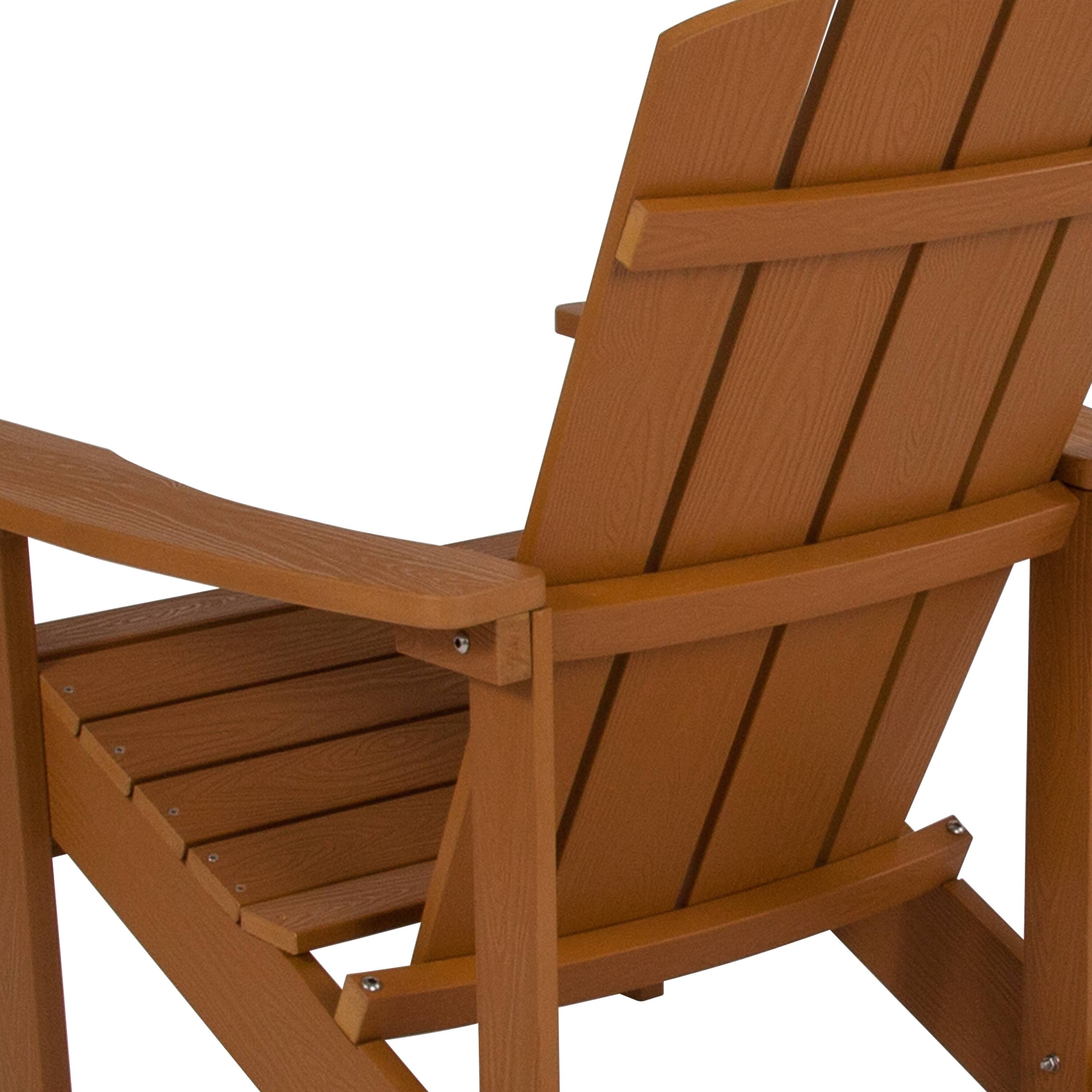 Alt View 9. Emma + Oliver - All-Weather Poly Resin Wood Adirondack Chair - Teak.