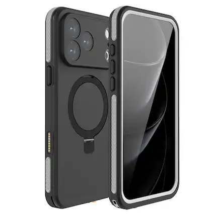 Front. SaharaCase - Apple Phone 17 Pro Max Waterproof Case | Compatible with Magsafe | Shock Absorbing | Oasis Series - Black.