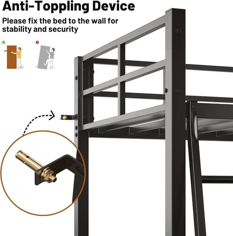 Anti-Toppling Device  
Please fix the bed to the wall for stability and security