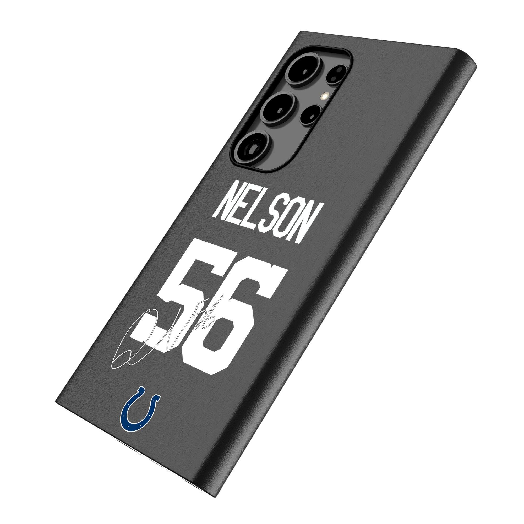 Alt View 1. Keyscaper - Quenton Nelson Black Indianapolis Colts Galaxy Magnetic Bump Case - S25 - Black.