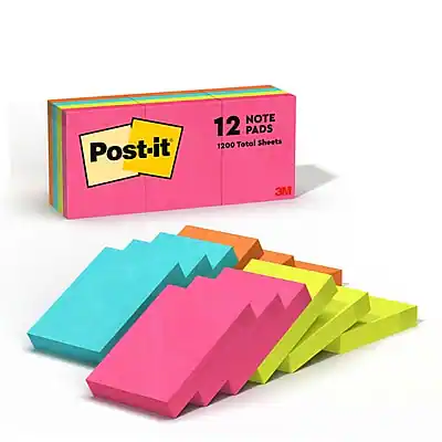 Post-it Note 12 Pads
1300 Total Sheets
3M