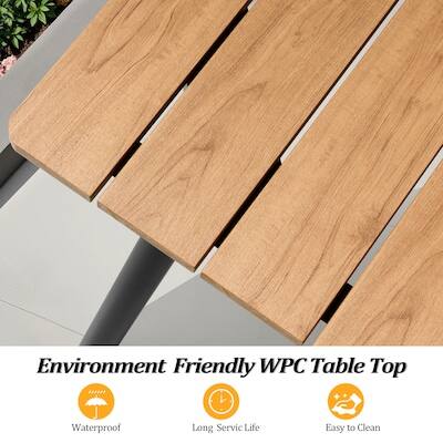 Environment Friendly WPC Table Top  
Waterproof  
Long Service Life  
Easy to Clean