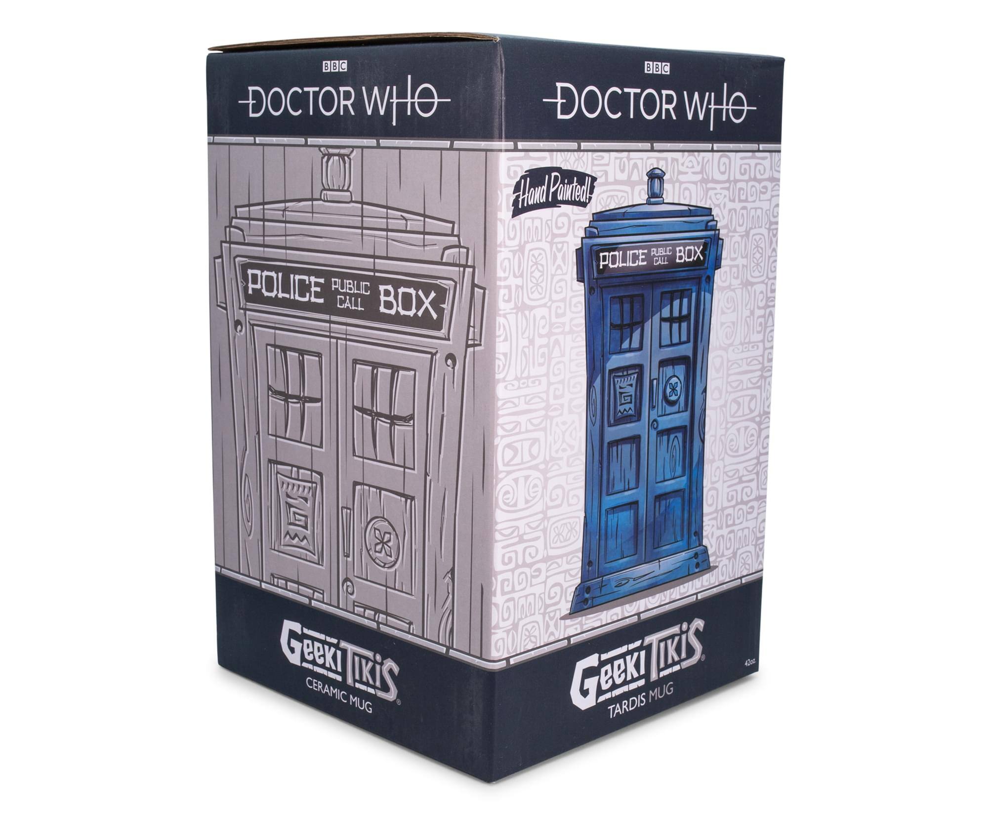 BBC 5 a C - DOCTOR WHO BBC S 8 C DOCTOR WHO Hand Painted POLICE PUBLIC CALL BOX PUBLIC BOX POLICE CALL Geeki TikiS CERAMIC MUG Geeki TikiS TARDIS MUG