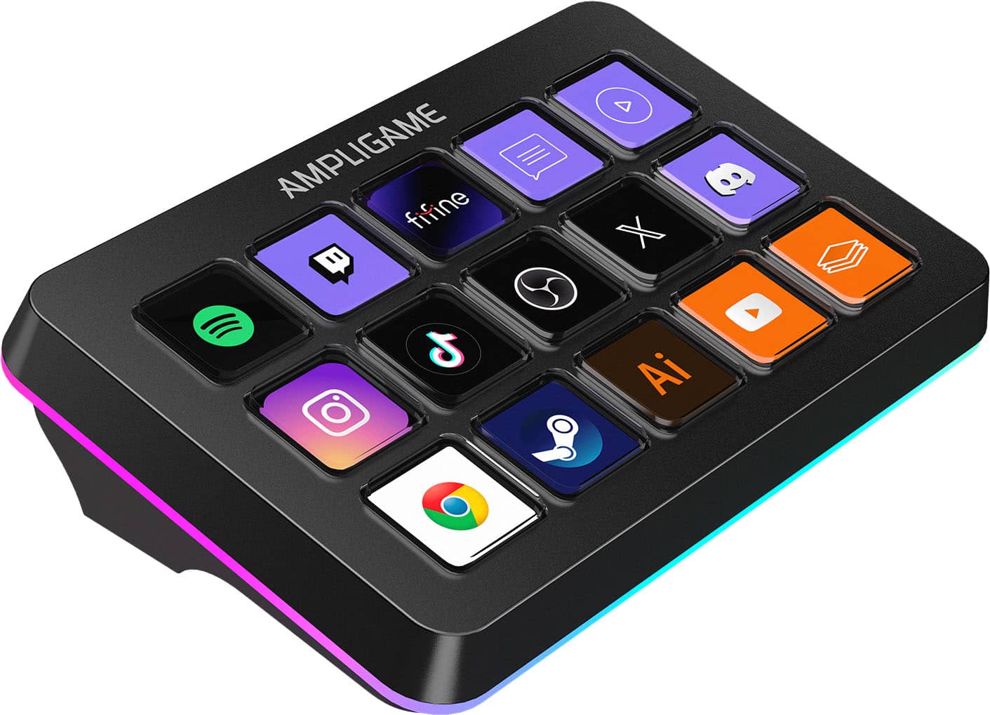 FIFINE - Stream Controller with 15 Customizable Macro Keys, Trigger Actions for OBS/Twitch/YouTube, PC & Mac - Black