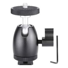 Neewer - Mini Ball Head Mount with Phone Holder & Hot Shoe, 1/4" Screw, 4.4lb Load - Black