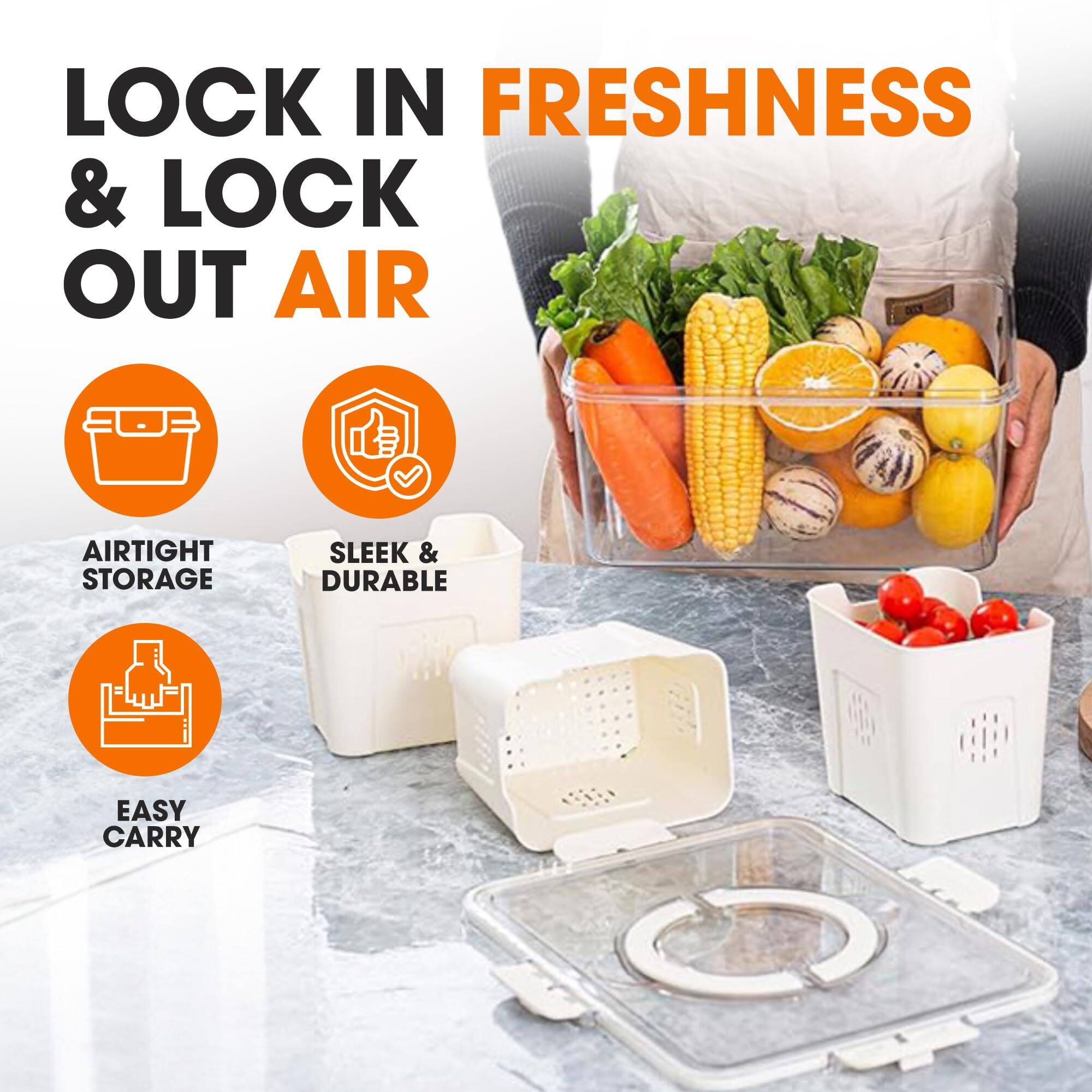 LOCK IN FRESHNESS & LOCK OUT AIR

AIRTIGHT STORAGE

SLEEK & DURABLE

EASY CARRY