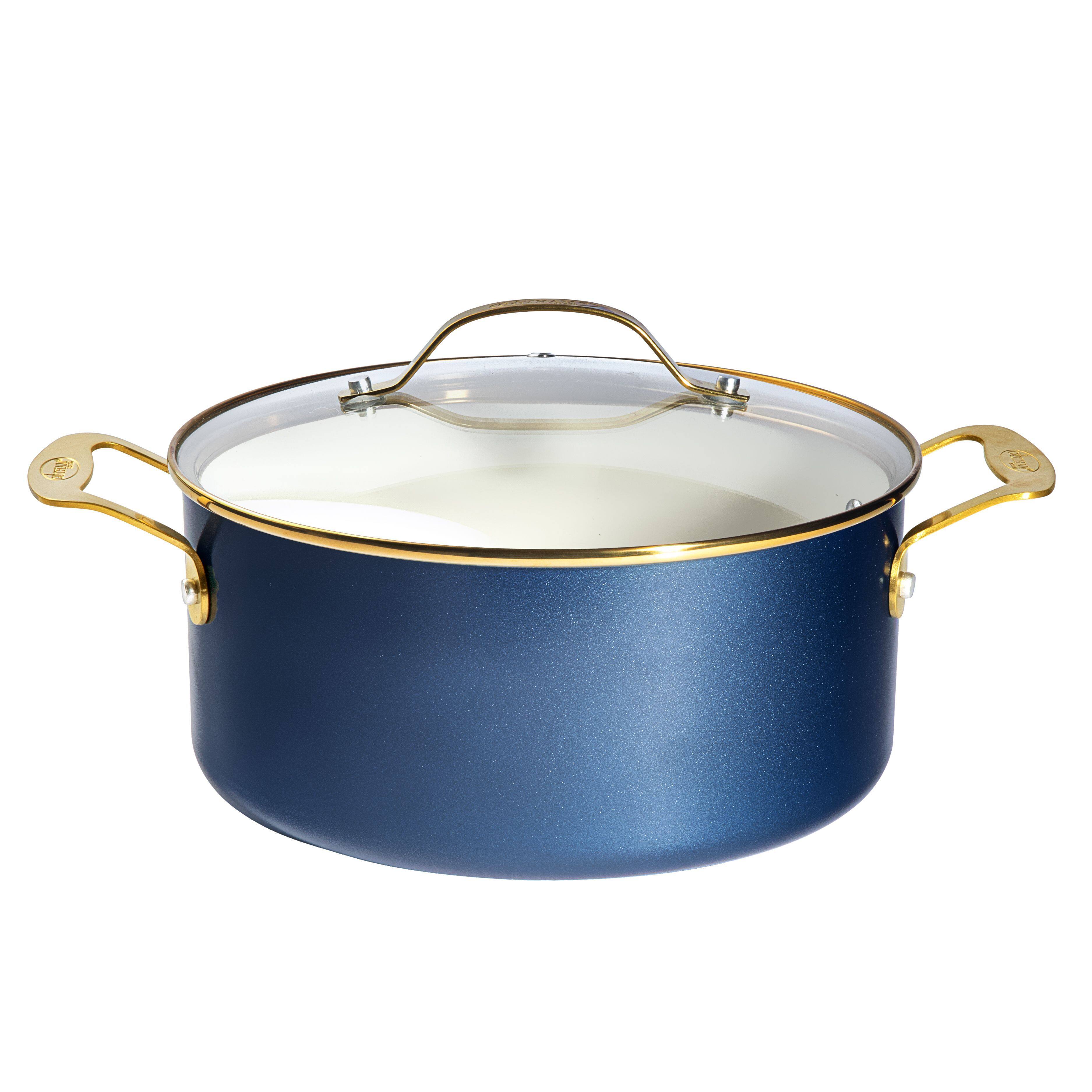 Alt View 6. Gotham Steel - Gotham Steel Navy 15-Piece Ultra Nonstick Ceramic Cookware Set with Utensils - Navy.