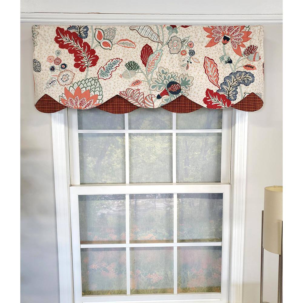 Angle. RLF Home - RLF Home xenia Petticoat 3" Rod Pocket Lining Luxurious and Elegant Window Treatment Valance 50" x 15" Rust - Rust.