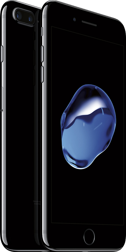 Angle View: Apple - Geek Squad Certified Refurbished iPhone 7 Plus 128GB - Jet Black (Unlocked)