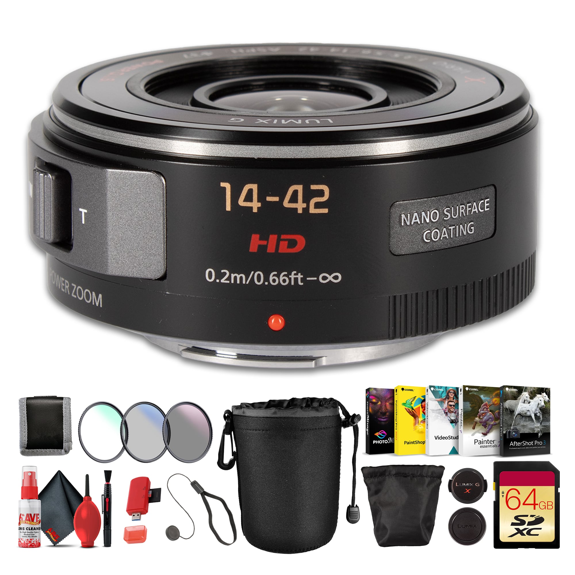 Panasonic - Lumix G X Vario PZ 14-42mm f/3.5-5.6 Power O.I.S. Lens (Black)