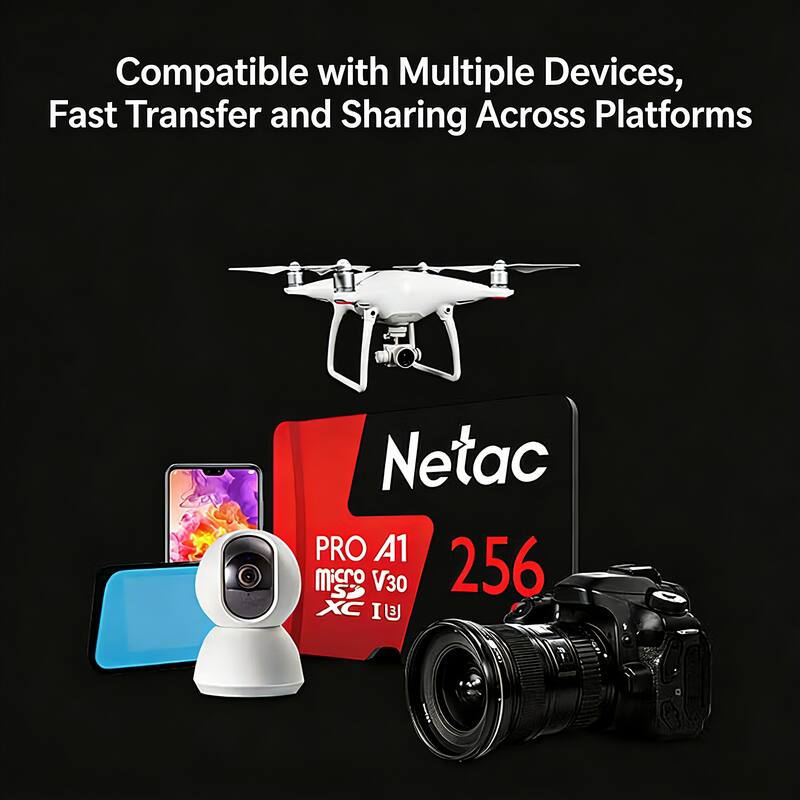Compatible with Multiple Devices, Fast Transfer and Sharing Across Platforms  
Netac PRO A1 Micro SD V30 256 GB