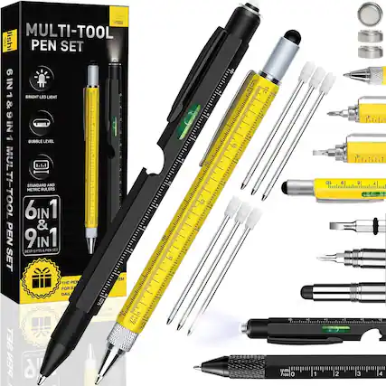 MULTI-TOOL PEN SET
6IN1 & 9IN1 MULTI-TOOL PEN SET
- BRIGHT LED LIGHT
- BUBBLE LEVEL
- STANDARD AND METRIC RULERS
BEST GIFTS & PEN SET
FOR THE BEST GIFT FOR DAILY USE
Jishi