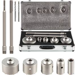 VEVOR - Concrete Hole Saw Kit, 1-2/11\", 1-3/5\", 2-9/16\", 3-5/32\", 3-15/16\" Drill Bit Set SDS Plus - Silver