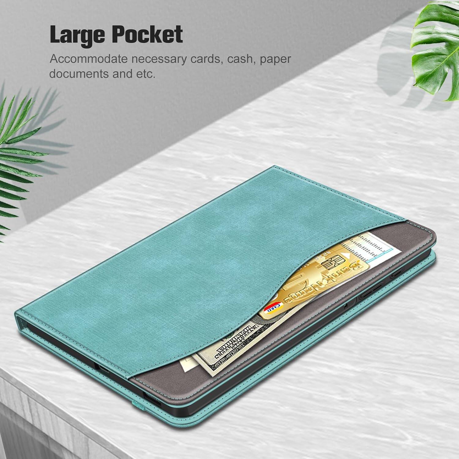 Large Pocket  
Accommodate necessary cards, cash, paper documents and etc.