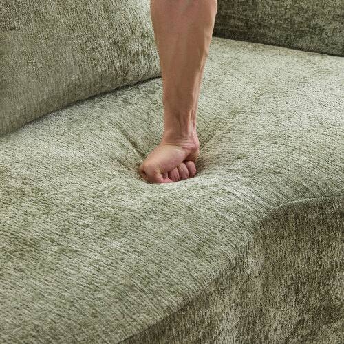 Alt View 2. Anysun - Curved Loveseat Sofa with Round Armrest - Compression Couch, 2 Pillows, No Assembly for Small Spaces - Green.