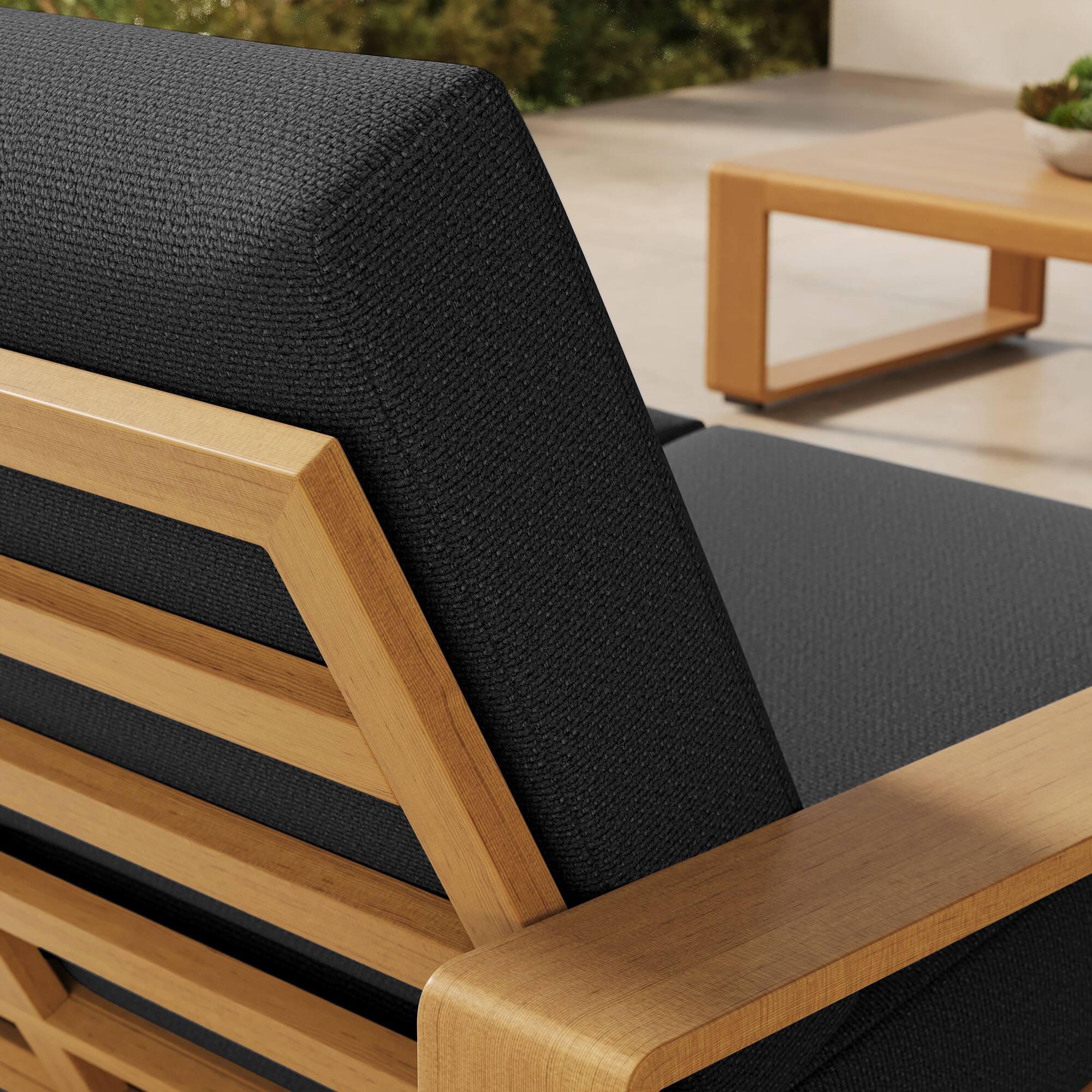 Alt View 1. Modway - Lirienne Outdoor Patio Aluminum Faux Wood Loveseat by Modway - Charcoal Natural.