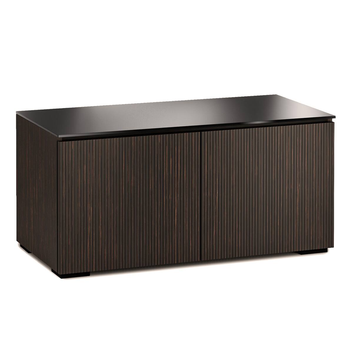 Front. Salamander Designs - Salamander Designs Chameleon Collection Manhattan 221 Twin AV Cabinet (Maro Ebony Doors, and Sides, Black Glass Top) - Black/Ebony.