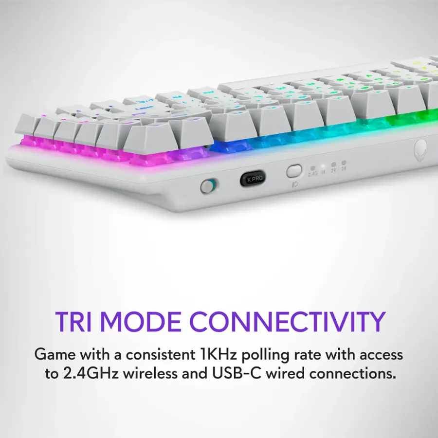 Tri Mode Connectivity: Game with a consistent 1KHz polling rate with access to 2.4GHz wireless and USB-C wired connections.