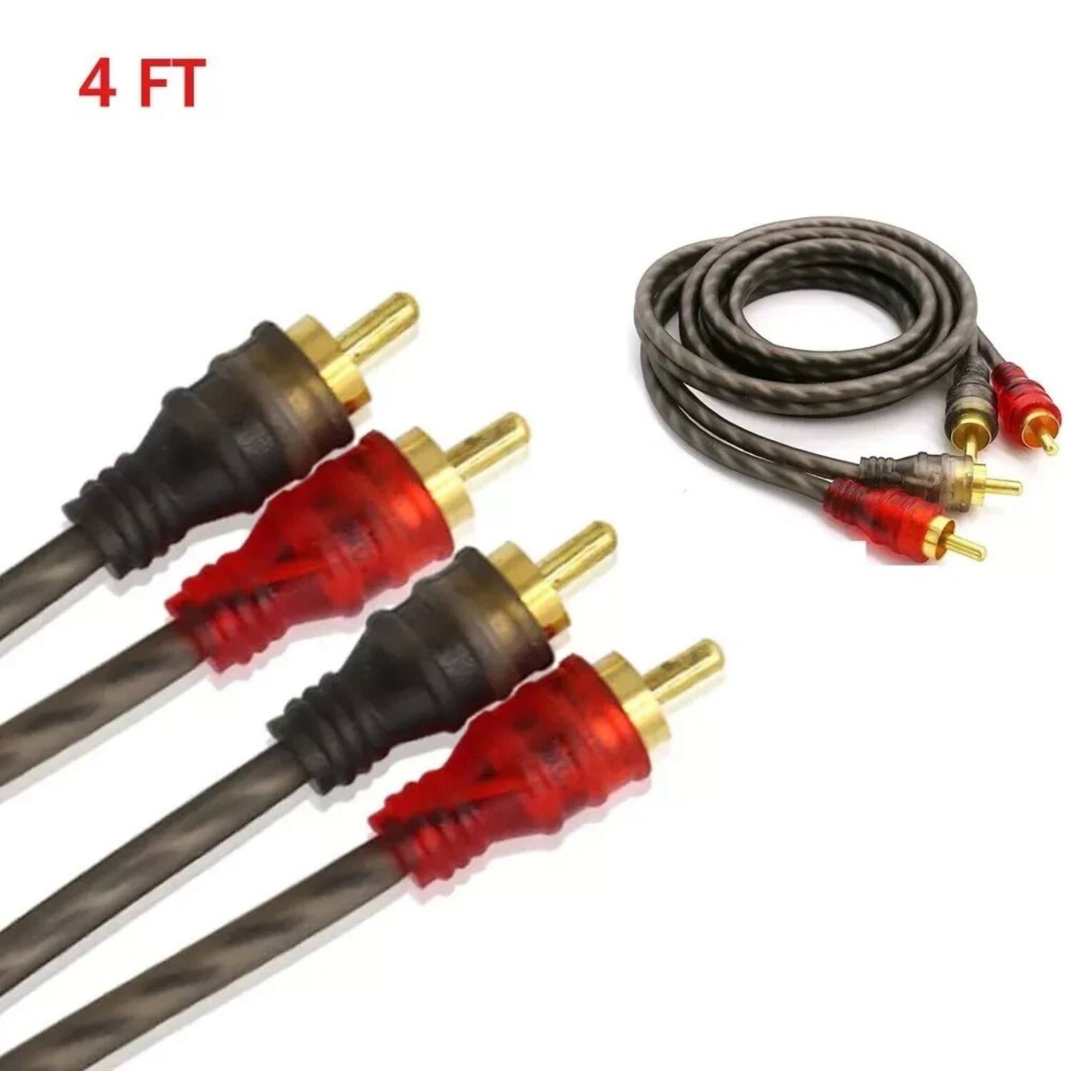 Left. Stock Preferred - 2-Channel 4ft RCA Audio Cable - Brown.