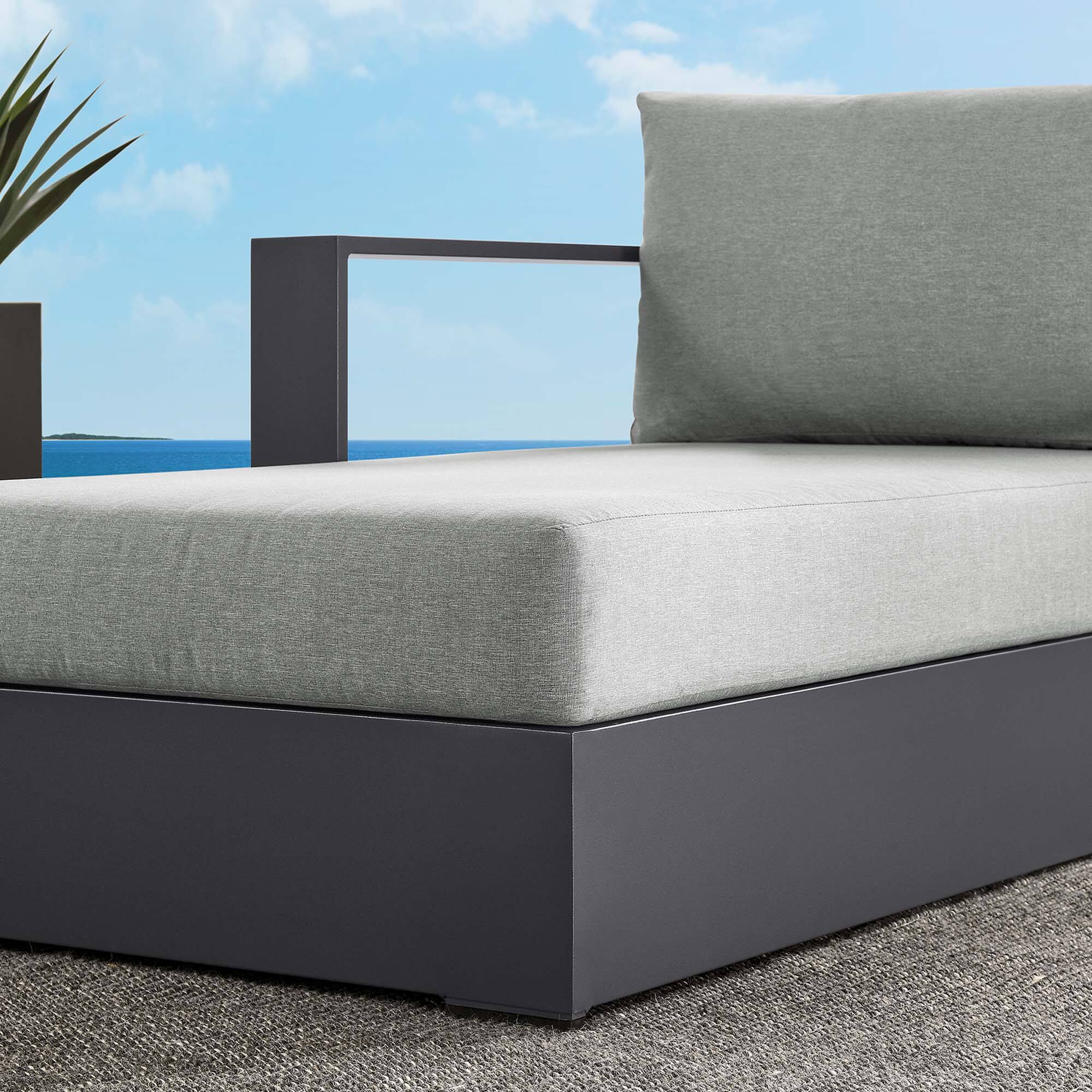 Alt View 2. Modway - Tahoe Outdoor Patio Powder-Coated Aluminum Modular Left-Facing Chaise Lounge by Modway - Gray Gray.