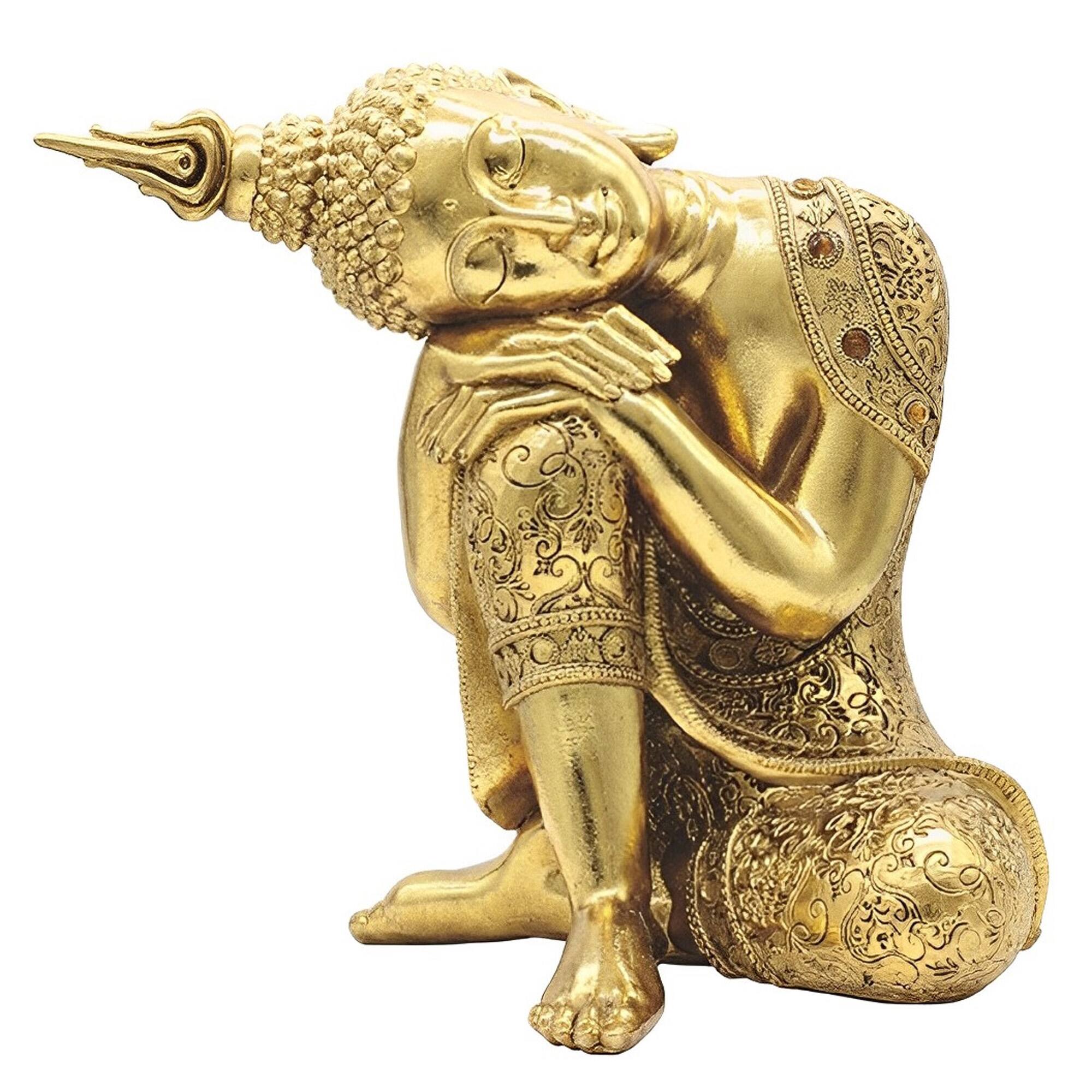 Front. FC Design - FC Design 10"H Thai Buddha Resting Figurine Statue Desk Tabletop Home Decor Gift - Multi-Color.