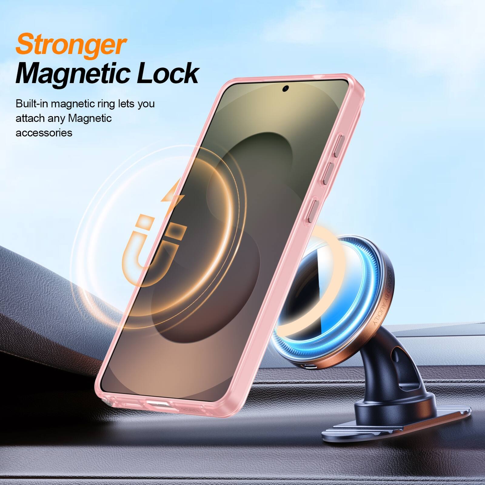 Stronger Magnetic Lock  
Built-in magnetic ring lets you attach any Magnetic accessories  

BY DESIGNED AUCKLY