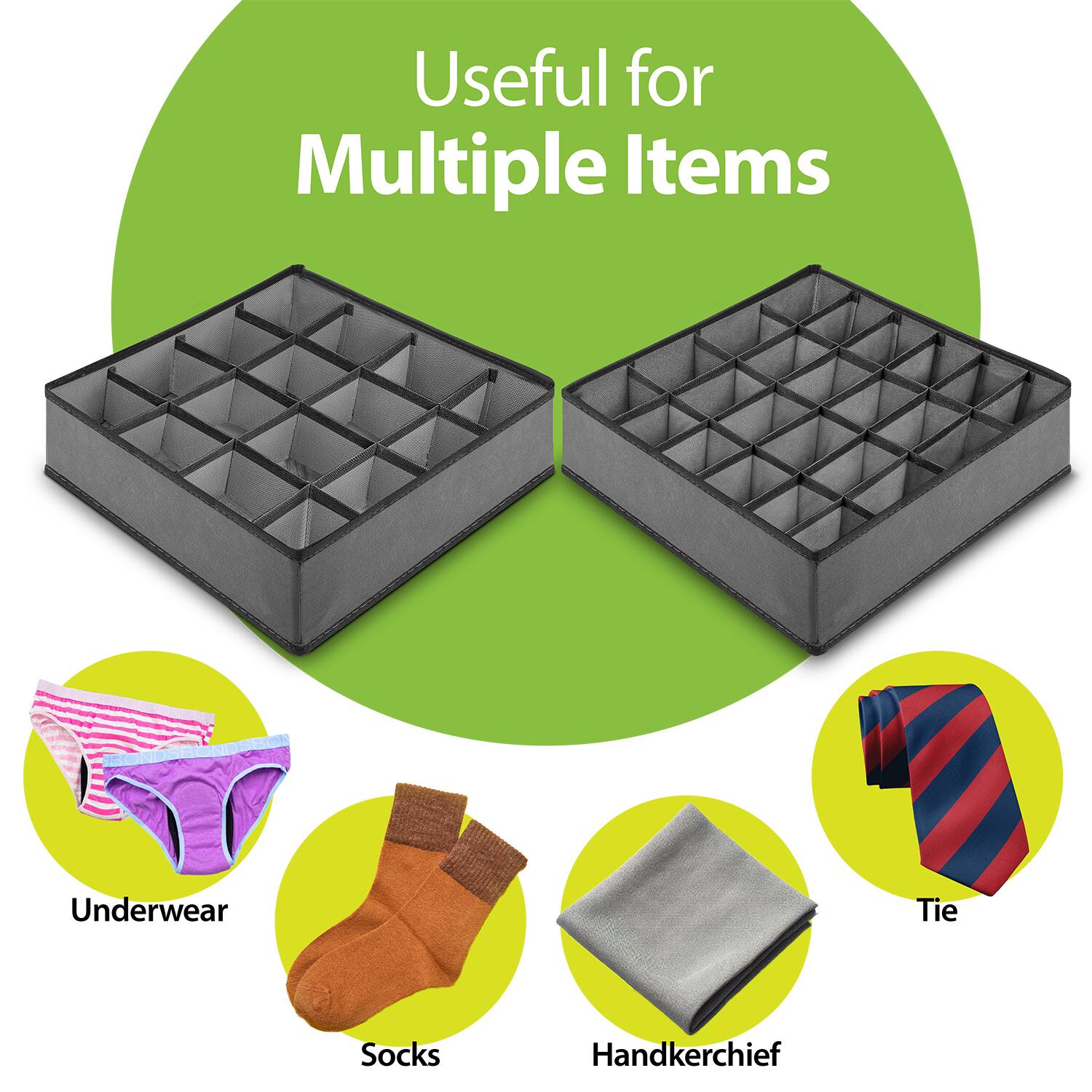 Useful for Multiple Items

- Underwear
- Tie
- Socks
- Handkerchief