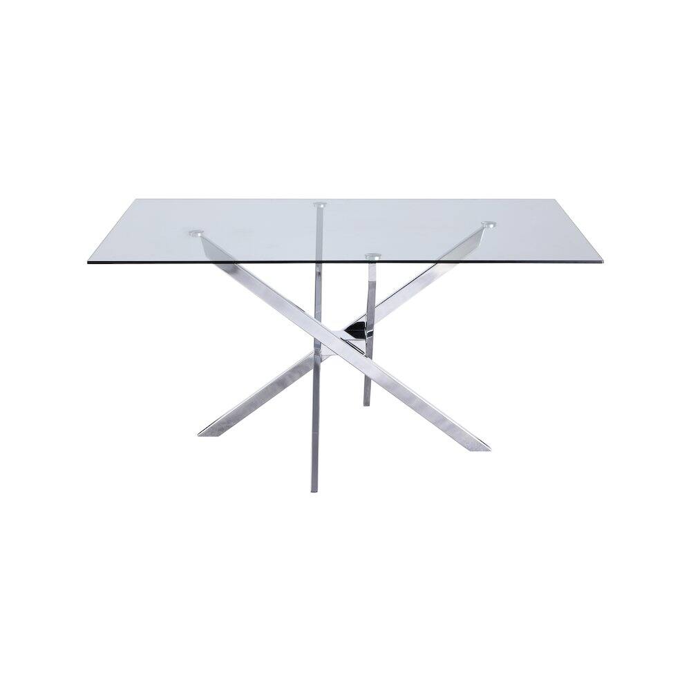 Alt View 1. Meridian Furniture - Xander Chrome Dining Table - Silver.