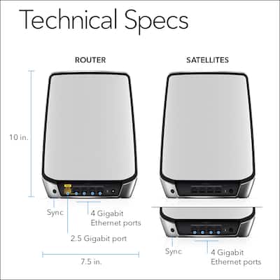 NETGEAR Orbi 850 Series AX6000 Tri Band Mesh Wi Fi 6 System (3 NETGEAR Orbi 850 Series AX6000 Tri Band Mesh Wi Fi 6 System (3
