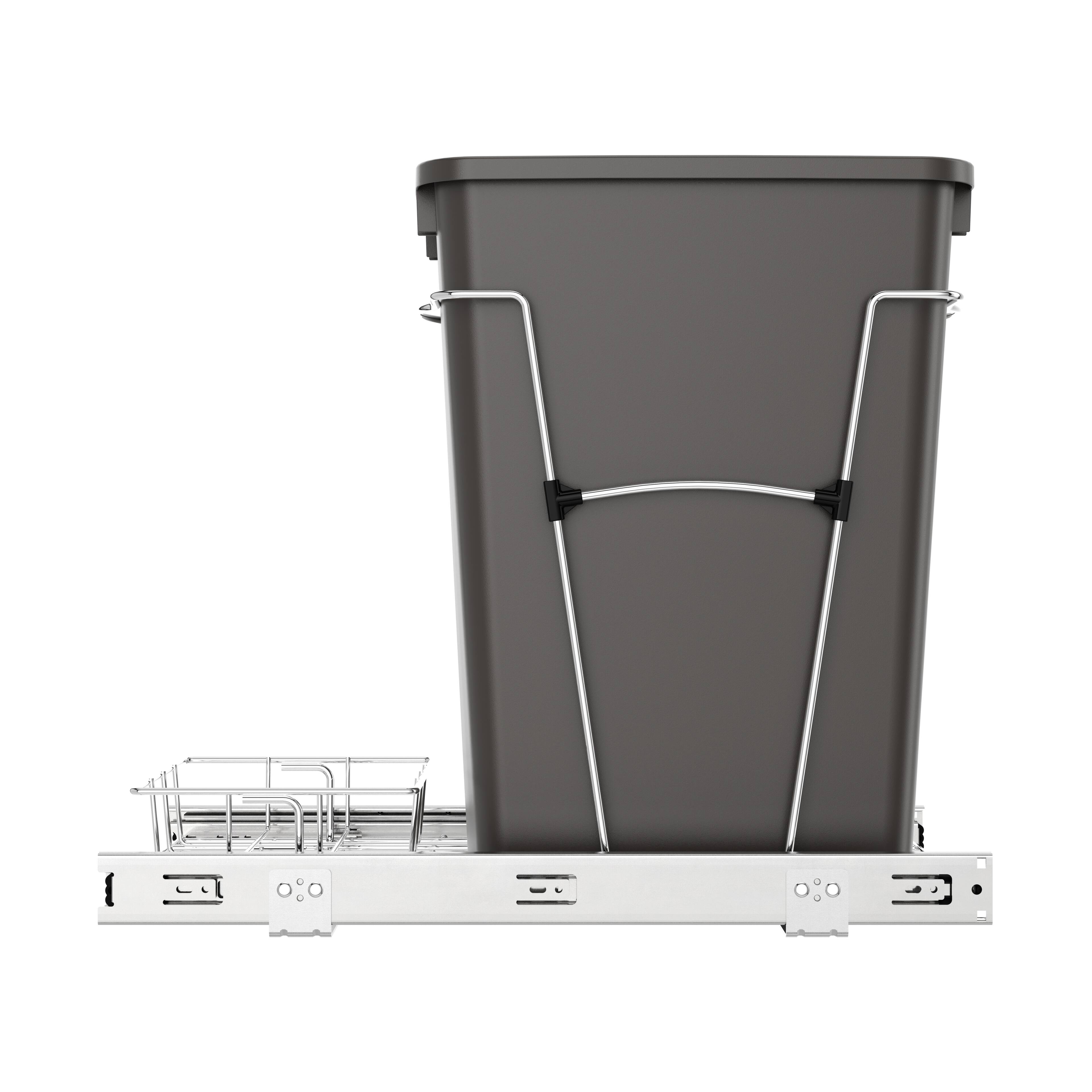 Alt View 8. Rev-A-Shelf - Rev-A-Shelf Pullout Trash Can 35 qt. for Kitchen Cabinets, Gray, RV-12KD-13C-S - Gray.