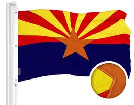 G128 - Arizona State Flag 5 x 8 ft Embroidered 600D Polyester Brass Grommets - Red, Yellow, Blue, Orange