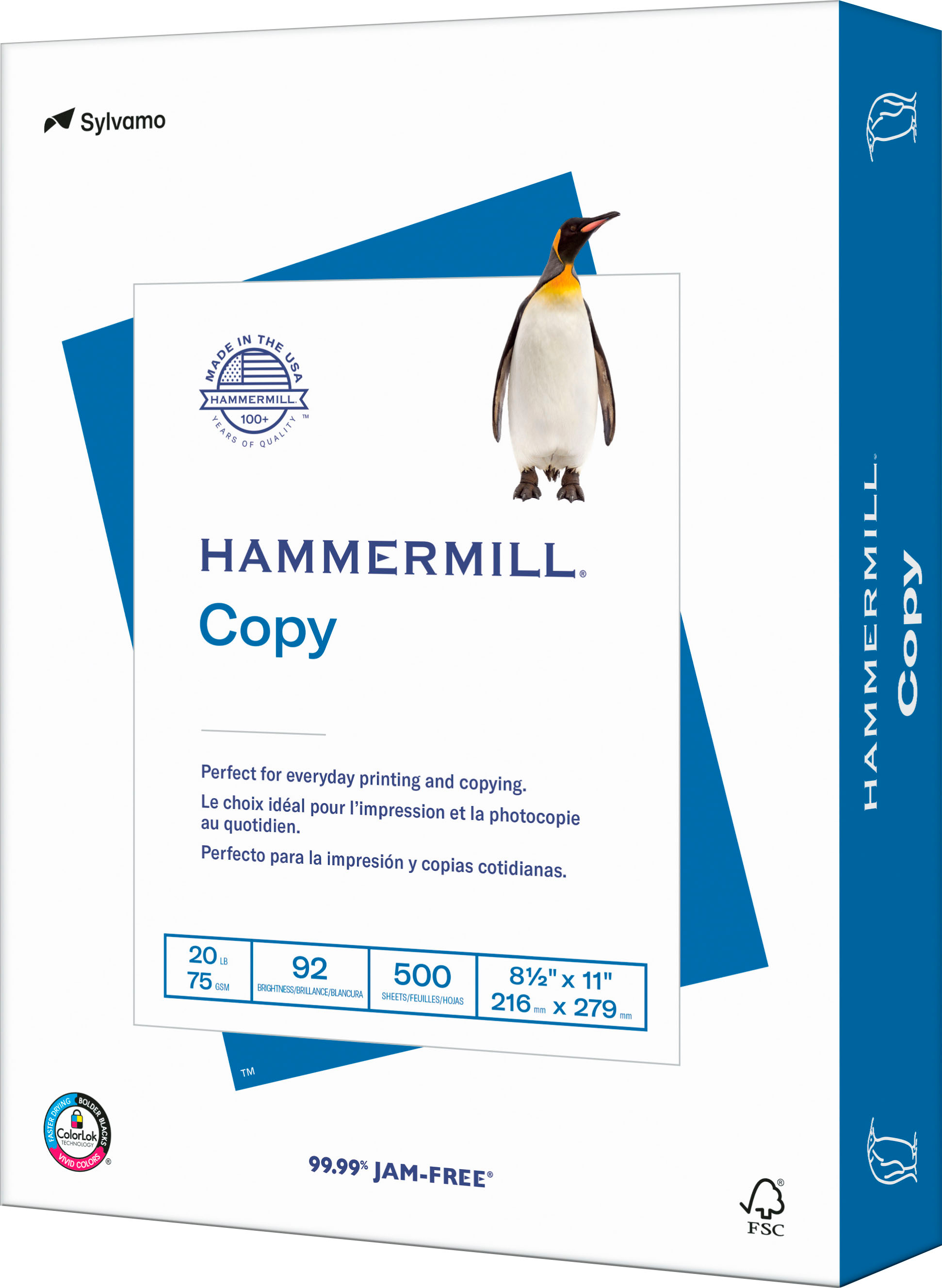 Photo 1 of  2 pack Hammermill Printer Paper, 20 lb Copy Paper, 8.5 x 11 - 1 Ream (500 Sheets) - 92 Bright, Made in the USA