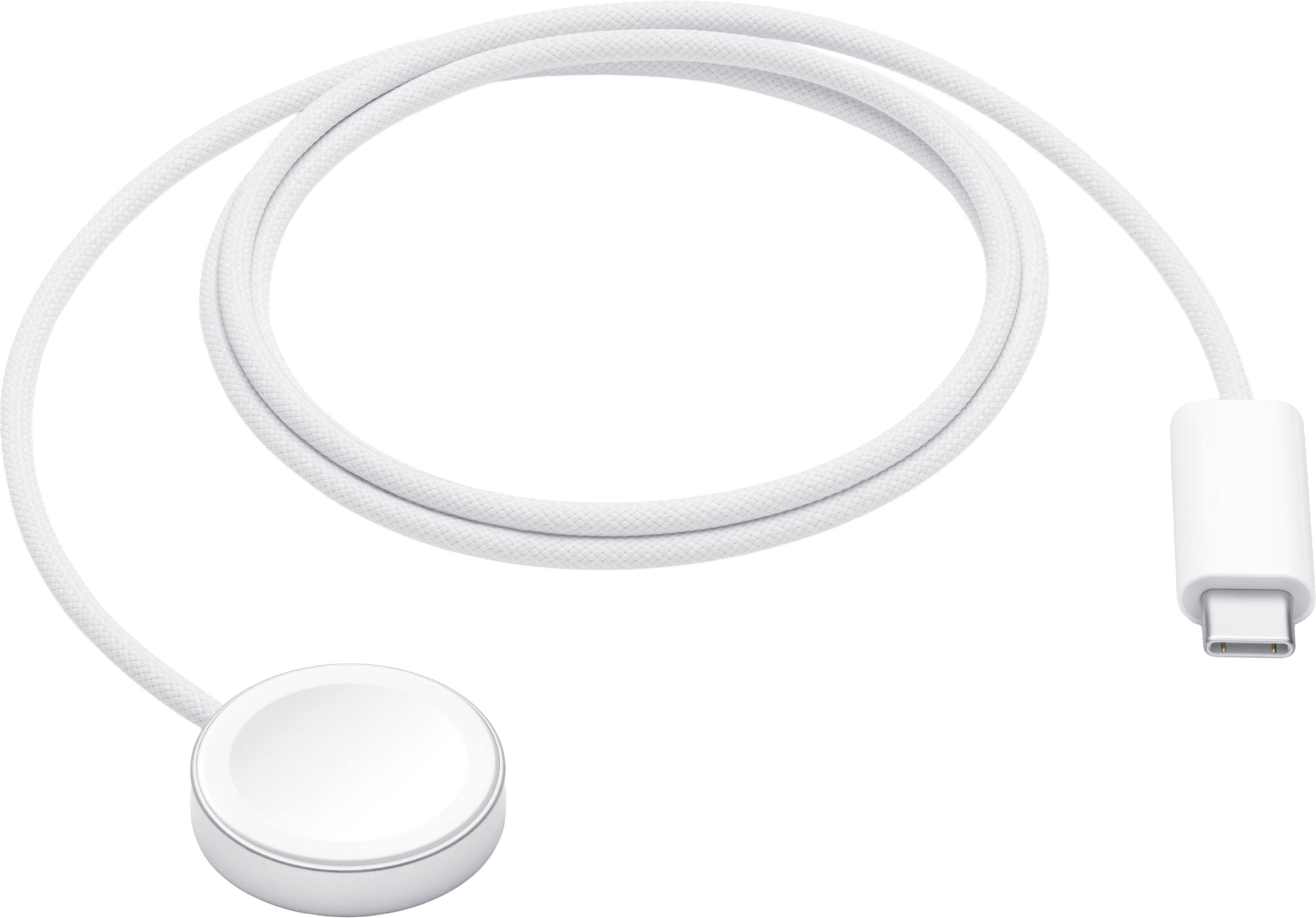 Front. Apple - Apple Watch Magnetic Fast Charger to USB-C Cable (1 m, 2026) - White.