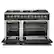 Alt View 1. Forno Appliances - Galiano 6.58 Cu. Ft. Freestanding Dual Fuel Range with Convection Oven and Griddle - Black Door.