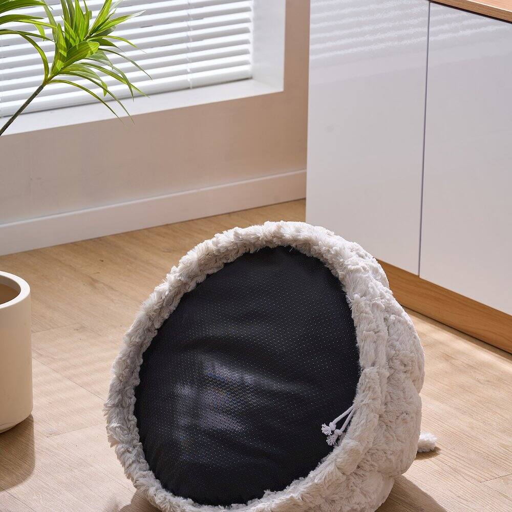 Alt View 1. PetPals - Cat Cave with Removable, Washable Bed - White.