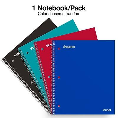 1 Notebook/Pack  
Color chosen at random  

Staples  
Accel