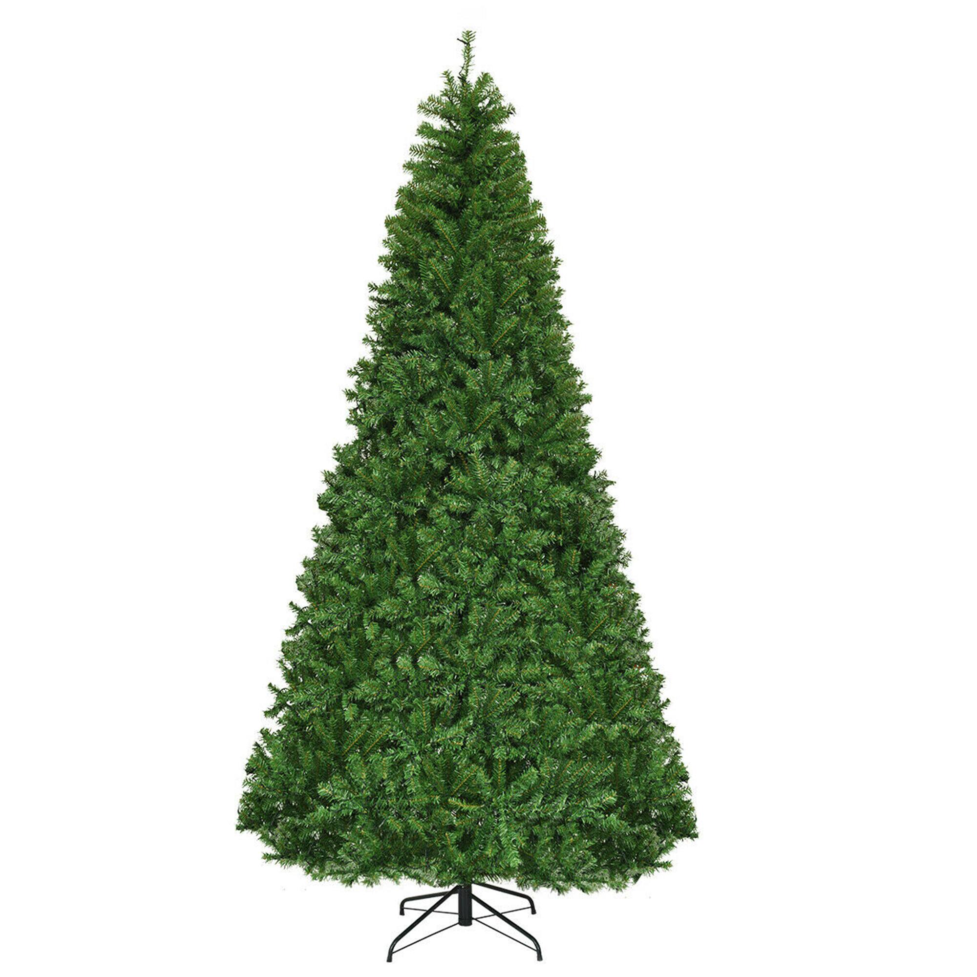 Alt View 2. Gymax - Gymax 9FT Pre-Lit Christmas Tree Hinged Artificial Tree w/ Metal Stand LED Lights - Green.